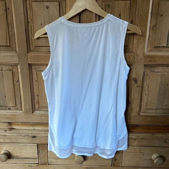 Athleta Medium White Cadence Mesh Tank Top - Small Flaw - Picture 8 of 12